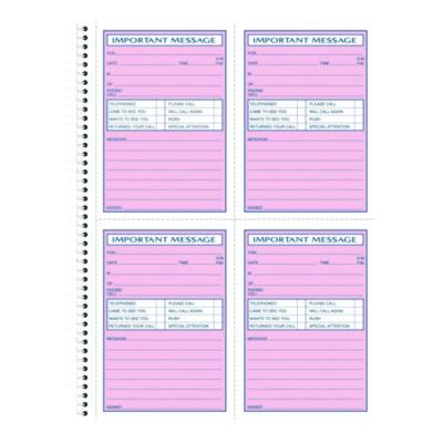Important Message Book, Two-Part Carbonless, 4 Forms/Sheet, 200 Forms Total