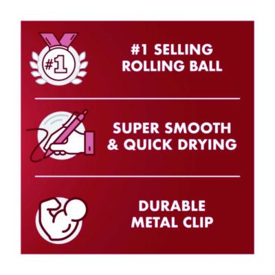 Precise V7RT Rollerball Pen, Retractable, Fine 0.7 mm, Black Ink, Black Barrel, 3/Pack