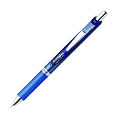 EnerGel RTX Deluxe Gel Pen, Retractable, Fine 0.5 mm, Blue Ink, Blue/Silver Barrel, 3/Pack