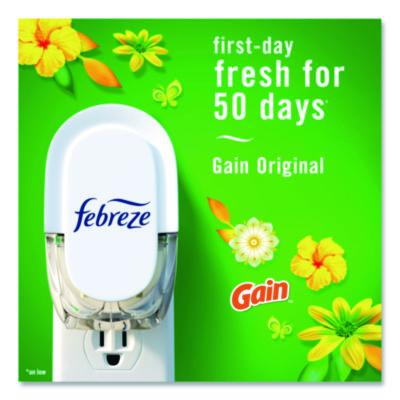 PLUG Air Freshener Warmer Starter Kit, Clear/White, with (2) Gain Original Refills