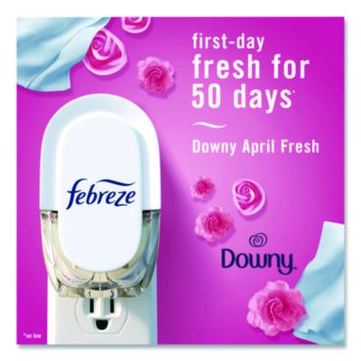 Air Freshener Warmer Starter Kit, Clear/White, with (2) Downy April Fresh Refills