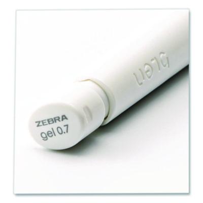 bLen Gel Pen, Medium 0.7 mm, Black; Blue Ink, White; Black Barrel, 6/Pack