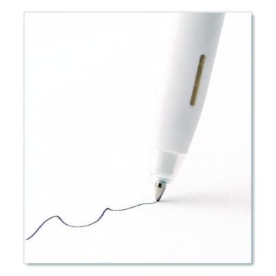 bLen Gel Pen, Medium 0.7 mm, Black; Blue Ink, White; Black Barrel, 6/Pack