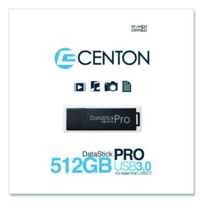 Centon DataStick Pro USB 3.2 Type A Flash Drive, 512 GB, Black (CELS1U3P6512G) CELS1U3P6512G