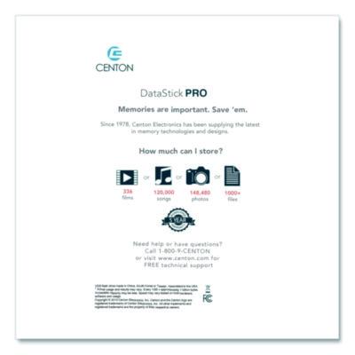 Centon DataStick Pro USB 3.2 Type A Flash Drive, 512 GB, Black (CELS1U3P6512G) CELS1U3P6512G
