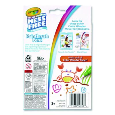 Crayola Color Wonder Paintbrush Pens, Assorted Colors, 8/Pack (CYO752858) CYO752858