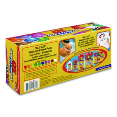 Cra-Z-Art Washable Project Paints, 10 Assorted Colors, 2 oz Bottles, 10/Pack (CZA106014) CZA106014
