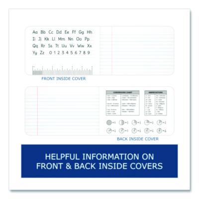 Junior Composition Notebook, Wide/Legal Rule, Black Marble Cover, (60) 4.88 x 7.5 Sheets