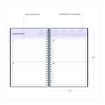 Perpetual Daily Planner, 8.5 x 5.5, Blue Cover, 52 Weeks: Undated