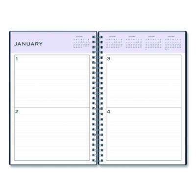 Perpetual Daily Planner, 8.5 x 5.5, Blue Cover, 52 Weeks: Undated