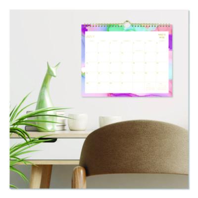 Ashley G Multicolor Smoke Academic Year Wall Calendar, 11 x 8.75, White/Multicolor Sheets, 12-Month (July to June): 2024-2025