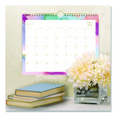 Ashley G Multicolor Smoke Academic Year Wall Calendar, 11 x 8.75, White/Multicolor Sheets, 12-Month (July to June): 2024-2025