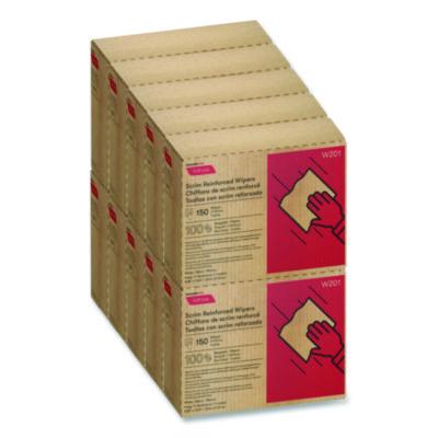Tuff-Job Scrim Reinforced Wipers, 4-Ply, 9.25 x 12.5, White, 150/Box, 10 Boxes/Carton
