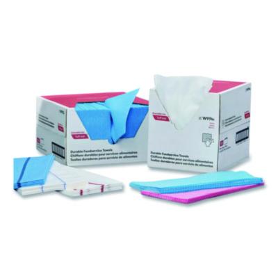 Antimicrobial Foodservice Wipers, 1-Ply, 12 x 21, Red/White, 150/Carton