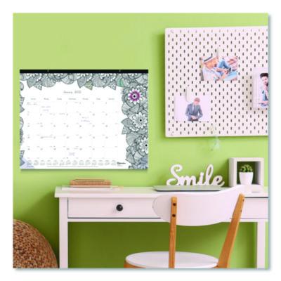 Monthly Desk Pad Calendar, DoodlePlan Coloring Pages, 22 x 17, Black Binding, Clear Corners, 12-Month (Jan to Dec): 2025
