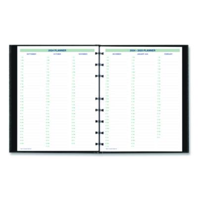Plan and Link Monthly Planner, 9.25 x 7.25, Black Lizard-Like Faux Leather Cover, 16-Months: Sept 2024 to Dec 2025