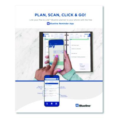 Plan and Link Monthly Planner, 9.25 x 7.25, Black Lizard-Like Faux Leather Cover, 16-Months: Sept 2024 to Dec 2025