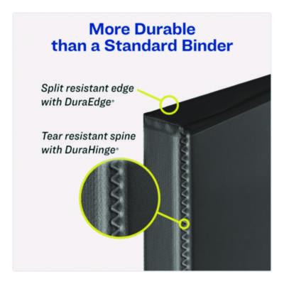 Durable View Binder with DuraHinge and Slant Rings, 3 Rings, 0.5