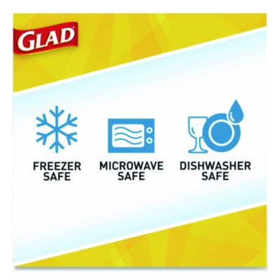 Glad To Go Lunch Containers, 2 Compartments, 32 oz, Plastic, 4/Pack (CLO134347) CLO134347