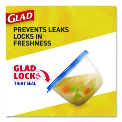 Glad To Go Lunch Containers, 2 Compartments, 32 oz, Plastic, 4/Pack (CLO134347) CLO134347
