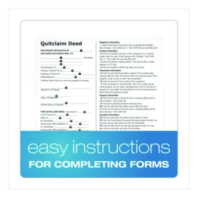 Adams Quitclaim Deed Forms with Instructions and Free Downloads, One-Part (No Copies), 8.5 x 11, 4 Forms Total (ABFLF298) ABFLF298