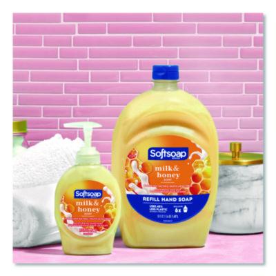 Liquid Hand Soap Pumps, Milk and Honey Scent, 7.5 oz, 6/Carton