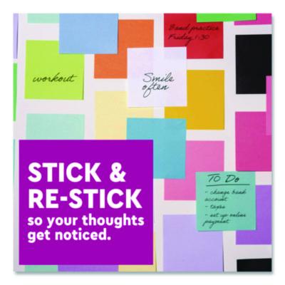 Super Sticky Note Pads in Playful Primary Colors, 3 x 3, Sunnyside, 90 Sheets/Pad, 5 Pads/Pack