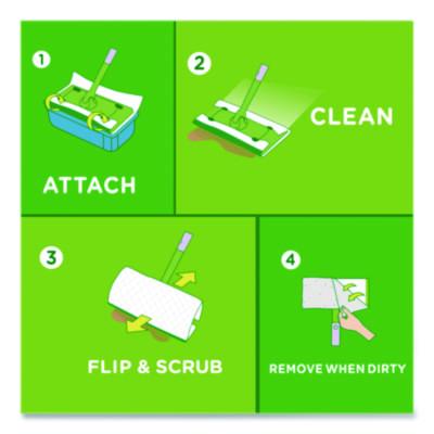 Sweeper TRAP + LOCK Wet Mop Cloth, 8 x 10, White, Lavender Scent, 24/Pack