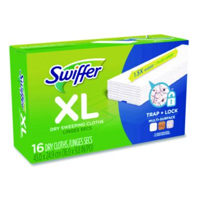 Sweeper XL Dry Refill Cloths, 16.9 x 9.8, White, 16/Box