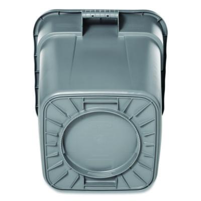 Square Brute Container, 40 gal, Polyethylene, Gray