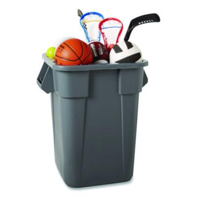 Square Brute Container, 40 gal, Polyethylene, Gray