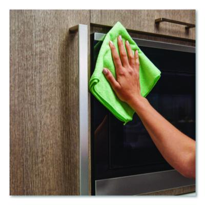 Microfiber Cleaning Cloths, 16 x 16, Green, 24/Pack