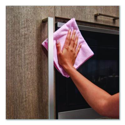 Microfiber Cleaning Cloths, 16 x 16, Pink, 24/Pack