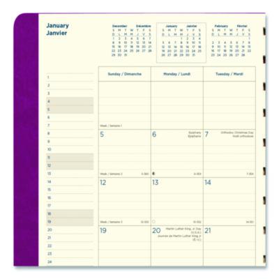 Soft Touch 17-Month Planner, 10.88 x 8.5, Fuchsia Cover, 17-Month: Aug 2024 to Dec 2025