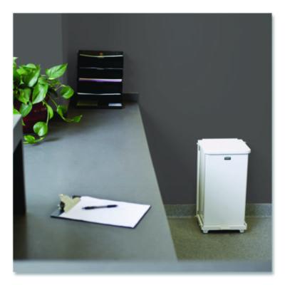 Defenders Heavy-Duty Steel Step Can, 6.5 gal, Steel, White