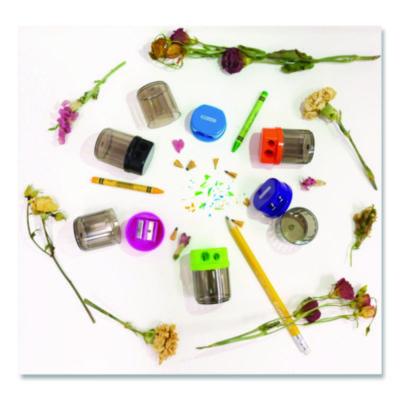 BAZIC Products Dual Blades Sharpener with Round Receptacle, Two-Hole, 2.25 x 1.6, Randomly Assorted Colors (BAZ1908) BAZ1908
