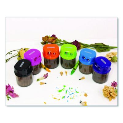BAZIC Products Dual Blades Sharpener with Round Receptacle, Two-Hole, 2.25 x 1.6, Randomly Assorted Colors (BAZ1908) BAZ1908