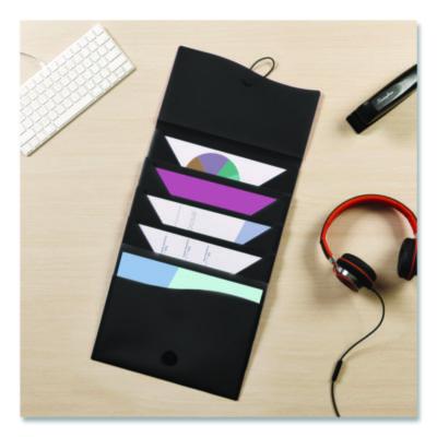 Avery Slide and View Expanding File, 5 Sections, Cord/Hook Closure, Letter Size, Black (AVE73517) AVE73517