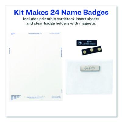 Avery Magnetic Style Name Badge Kit, Horizontal, 4 X 3, White, 24/pack (AVE8780) AVE8780
