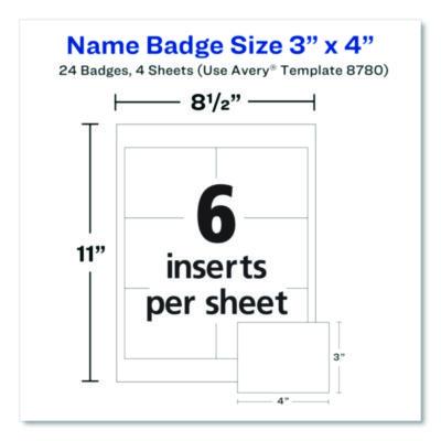 Avery Magnetic Style Name Badge Kit, Horizontal, 4 X 3, White, 24/pack (AVE8780) AVE8780