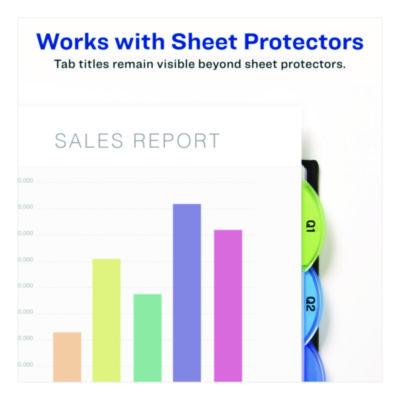 Avery Insertable Style Edge Tab Plastic 1-Pocket Dividers, 5-Tab, 11.25 x 9.25, Translucent, 1 Set (AVE11292) AVE11292