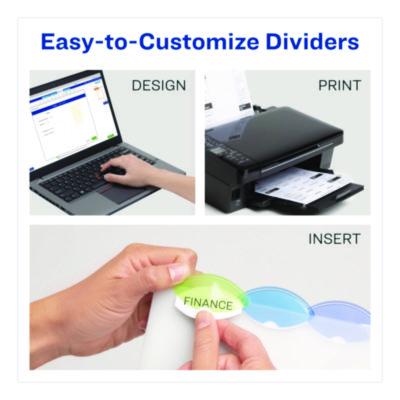 Avery Insertable Style Edge Tab Plastic 1-Pocket Dividers, 5-Tab, 11.25 x 9.25, Translucent, 1 Set (AVE11292) AVE11292
