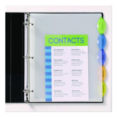 Avery Insertable Style Edge Tab Plastic 1-Pocket Dividers, 5-Tab, 11.25 x 9.25, Translucent, 1 Set (AVE11292) AVE11292