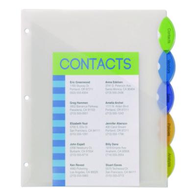 Avery Insertable Style Edge Tab Plastic 1-Pocket Dividers, 5-Tab, 11.25 x 9.25, Translucent, 1 Set (AVE11292) AVE11292