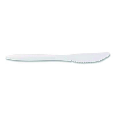 Berkley Square Mediumweight Polypropylene Cutlery, Knife, Plastic, White, 1,000/Carton (BSQ1011000) BSQ1011000
