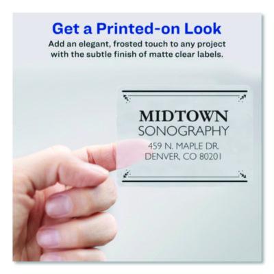 Avery Matte Clear Easy Peel Mailing Labels W/ Sure Feed Technology, Laser Printers, 3.33 X 4, Clear, 6/sheet, 10 Sheets/pack (AVE15664) AVE15664