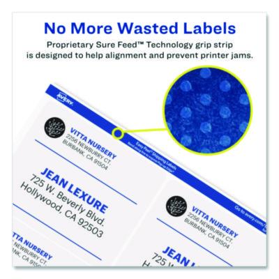Avery Matte Clear Easy Peel Mailing Labels W/ Sure Feed Technology, Laser Printers, 3.33 X 4, Clear, 6/sheet, 10 Sheets/pack (AVE15664) AVE15664