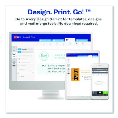 Avery Matte Clear Easy Peel Mailing Labels W/ Sure Feed Technology, Laser Printers, 3.33 X 4, Clear, 6/sheet, 10 Sheets/pack (AVE15664) AVE15664