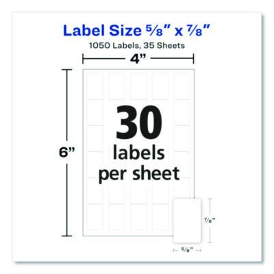 Avery Removable Multi-Use Labels, Handwrite Only, 0.63 X 0.88, White, 30/sheet, 35 Sheets/pack, (5424) (AVE05424) AVE05424