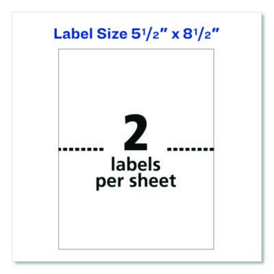 Avery White Shipping Labels-Bulk Packs, Inkjet/laser Printers, 5.5 X 8.5, White, 2/sheet, 250 Sheets/box (AVE95930) AVE95930